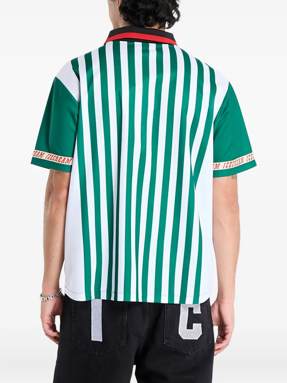 Billionaire Boys Club - Ice Cream Striped Football Polo Shirt In Green