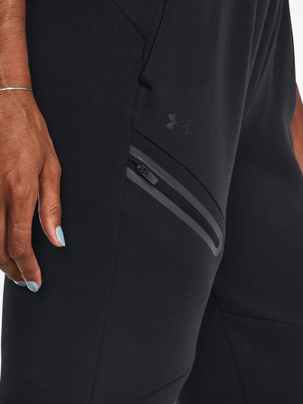 Under Armour Zip-pocket Track Pants In Black
