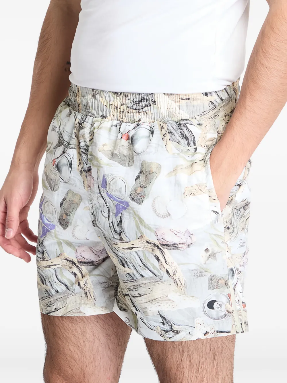 Print-Detail Swim Shorts