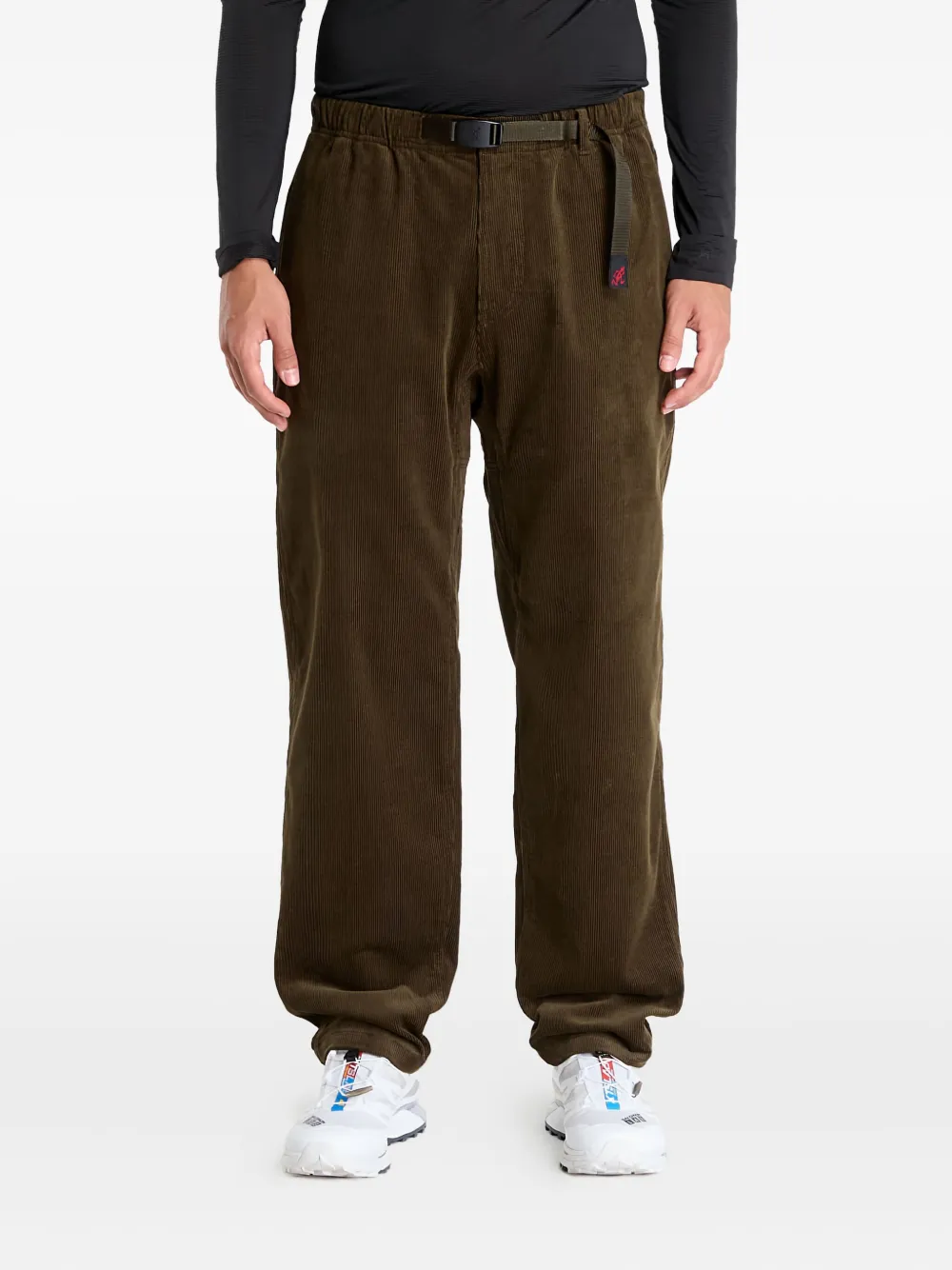 Gramicci Ribfluwelen broek met riem Bruin