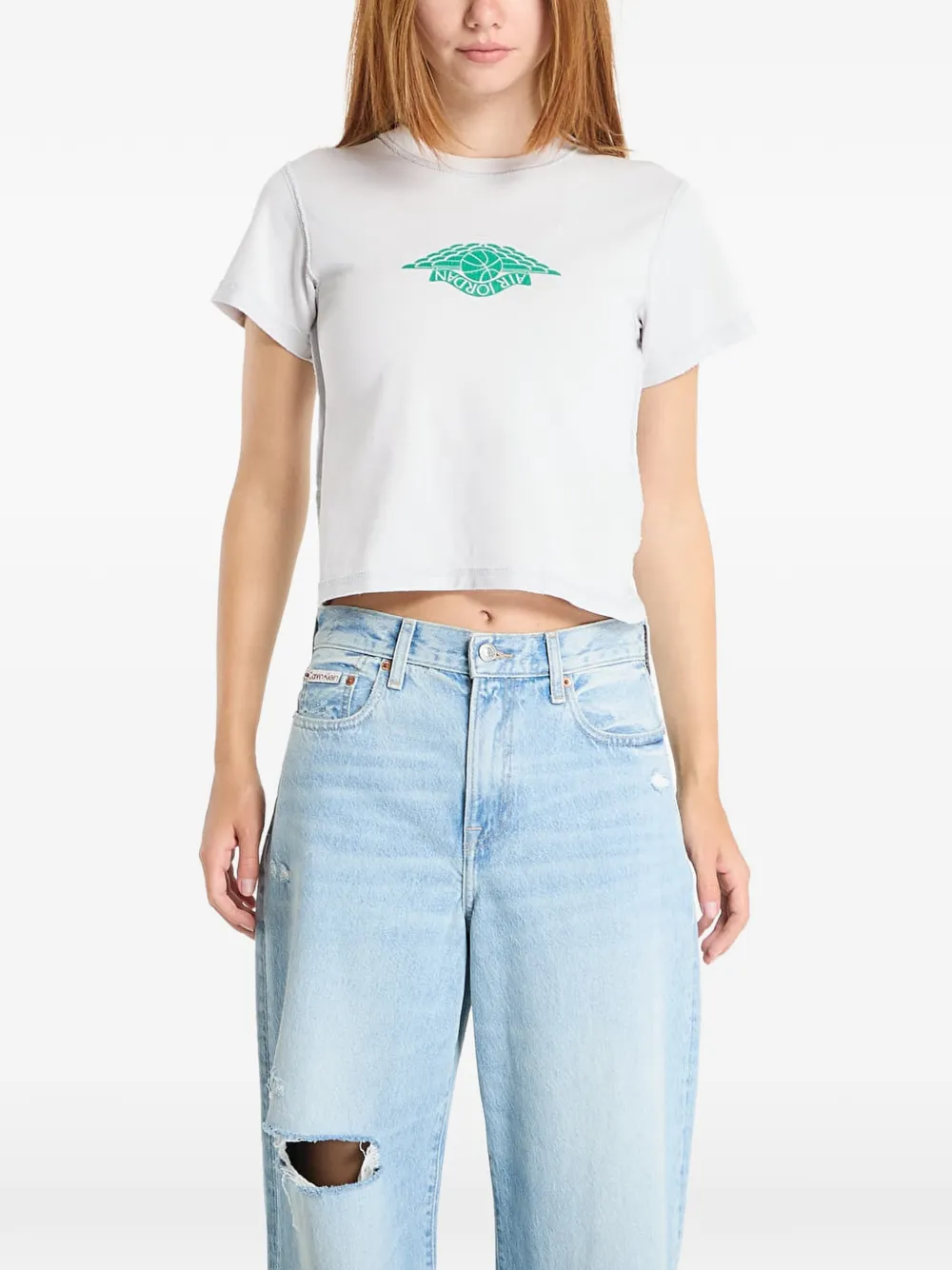 Jordan Rare Air T-shirt met logoprint Grijs