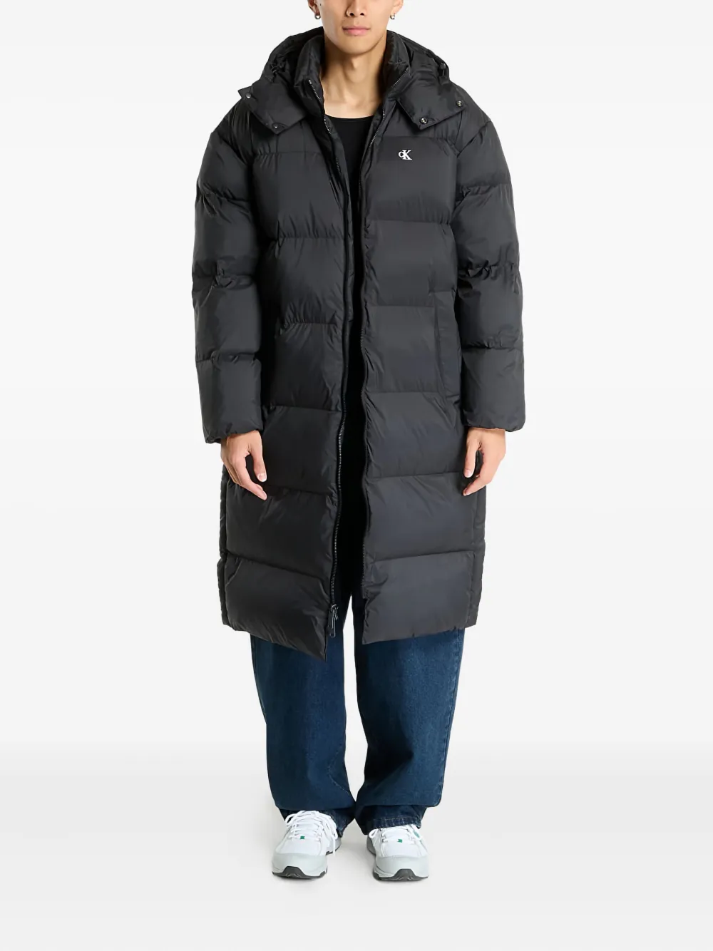 Calvin Klein Jeans hooded padded coat - Zwart