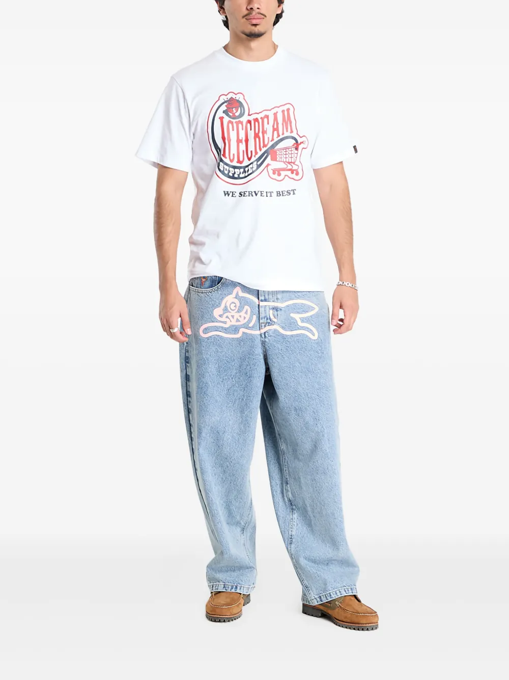 ICECREAM ロゴ ジーンズ | ワイドジーンズ | Image 2