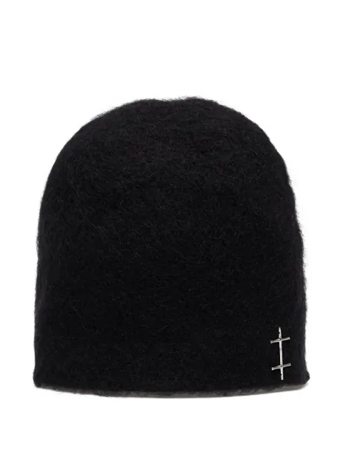 HELIOT EMIL H-detail merino-wool beanie
