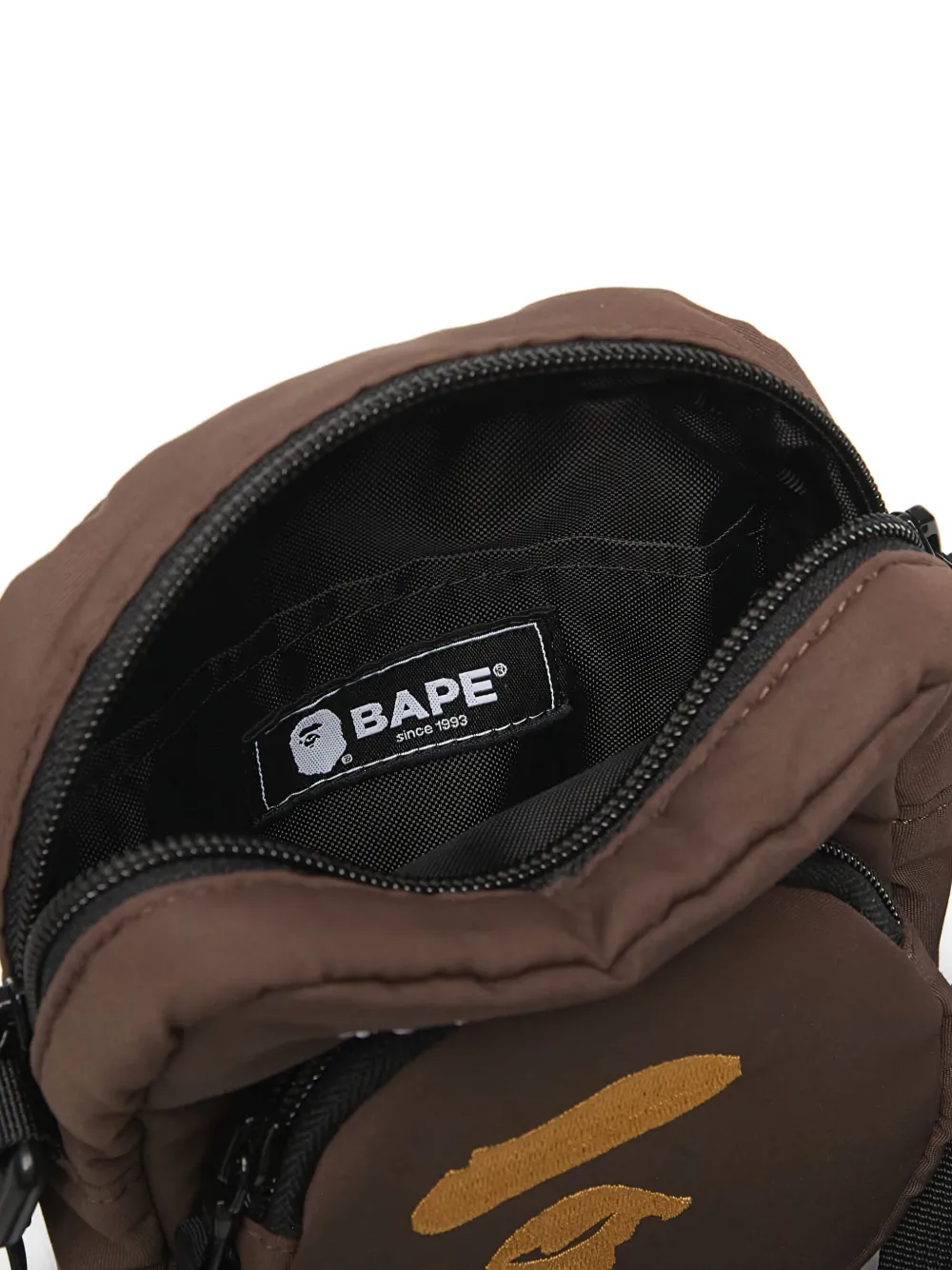 A Bathing Ape Mini Ape Head Messenger Bag In Brown