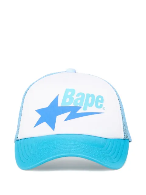 A BATHING APE® logo-detail flat-brim trucker cap