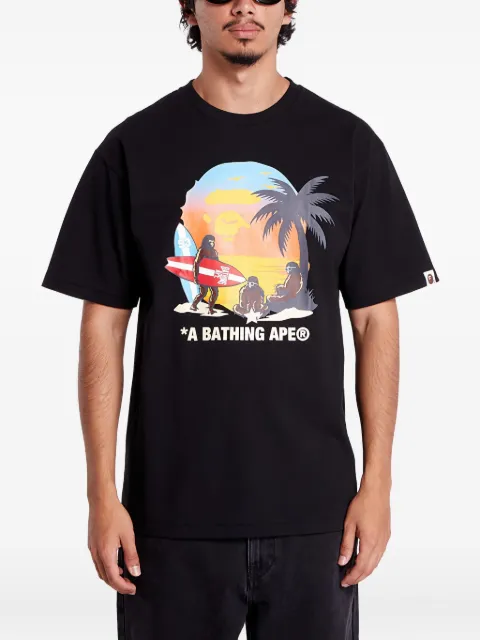 A BATHING APE® beach-print T-shirt