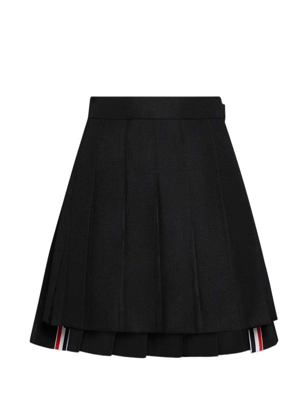 Thom Browne 3-laags wollen mohair mini-plooirok Zwart