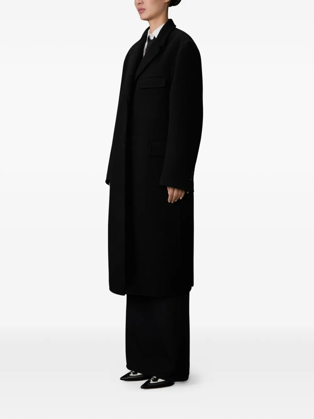 Thom Browne single-breasted coat Zwart