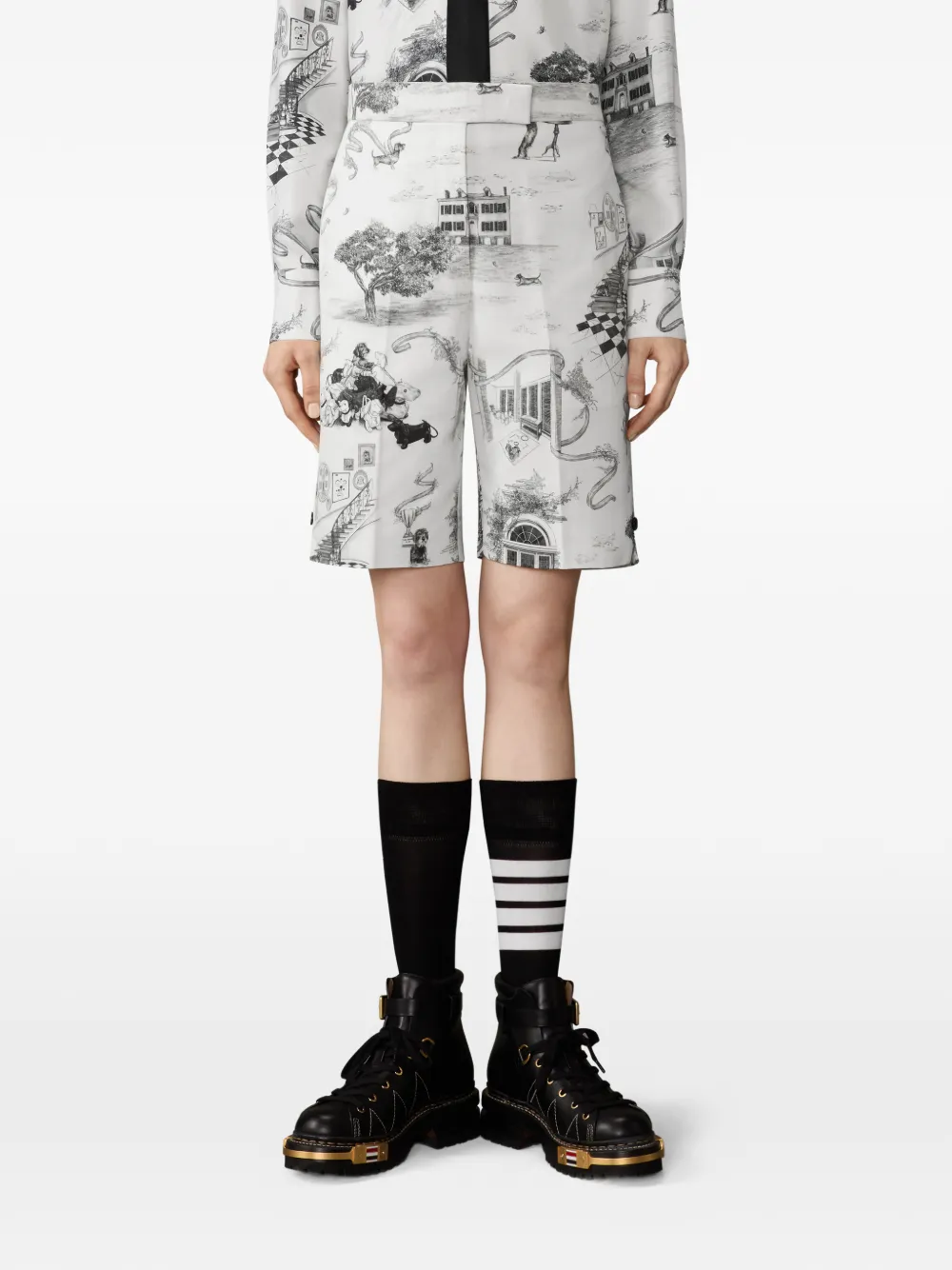 Thom Browne Hector Toile bermuda shorts Wit
