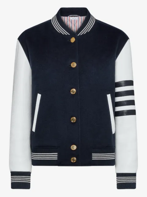 Thom Browne Browne 65 Collegejacke aus Kaschmir und Leder
