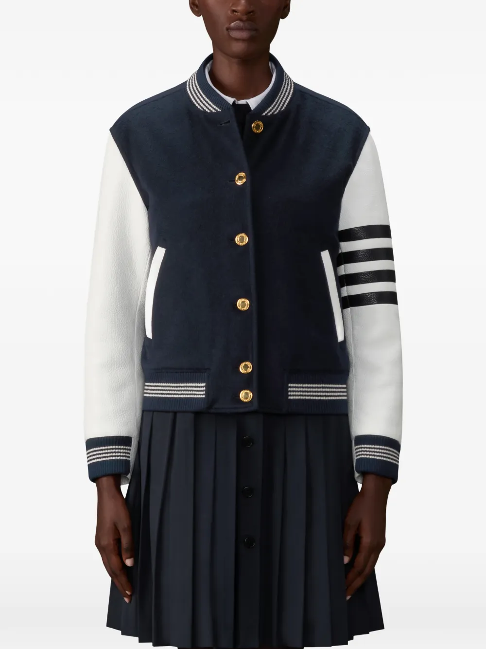  Thom Browne Long-sleeve Varsity Jacket - Blue 