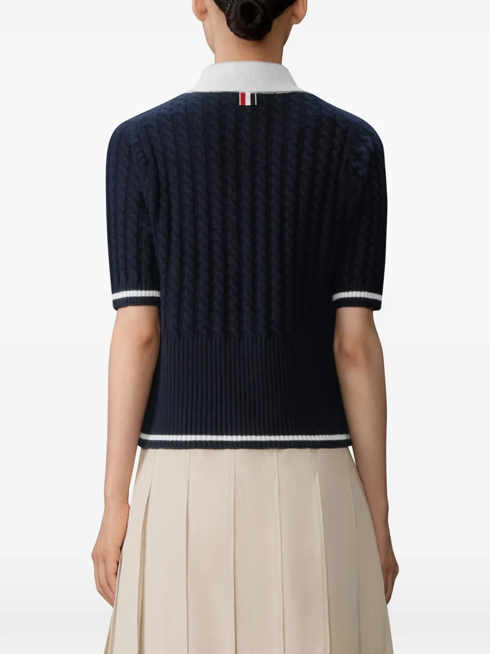 Thom Browne Poloshirt met kabelstiksel Blauw