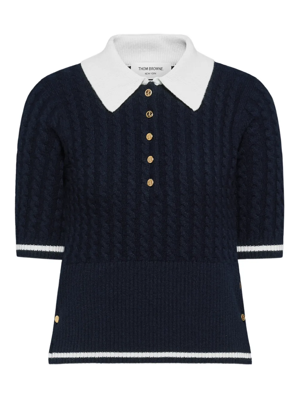 Thom Browne Polo con cuciture - Blu