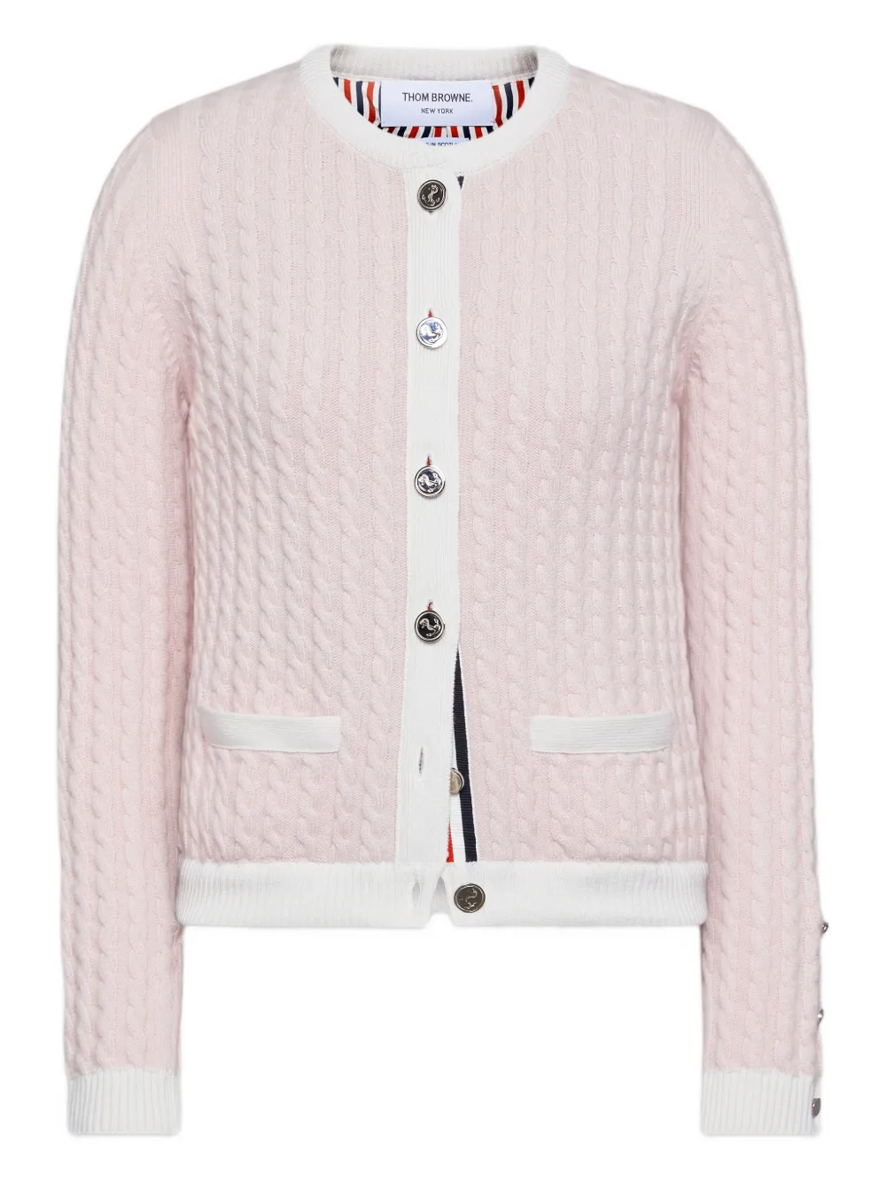 Thom Browne Cardigan con cuciture - Rosa