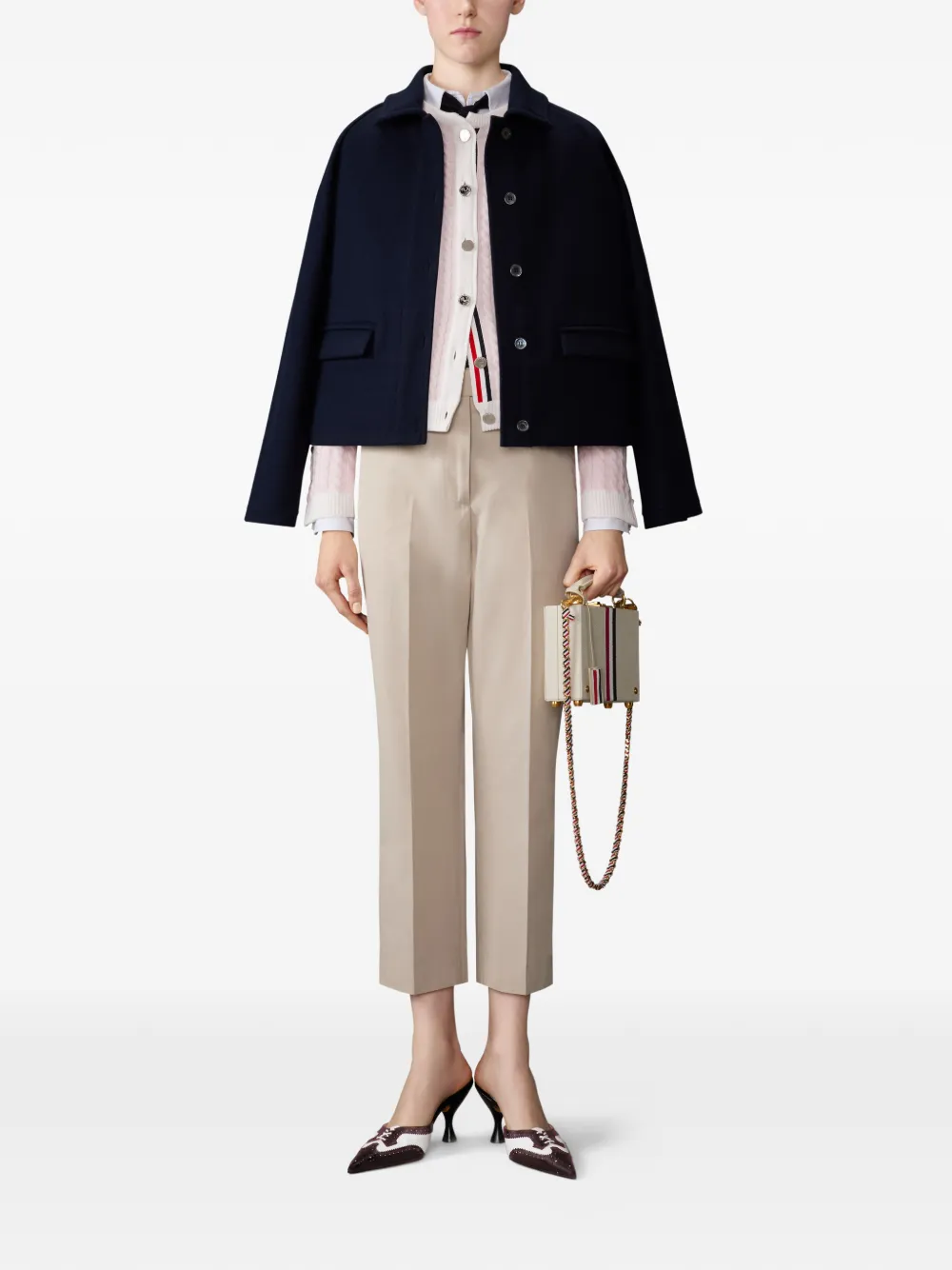 Thom Browne Vest met kabelstiksel Roze