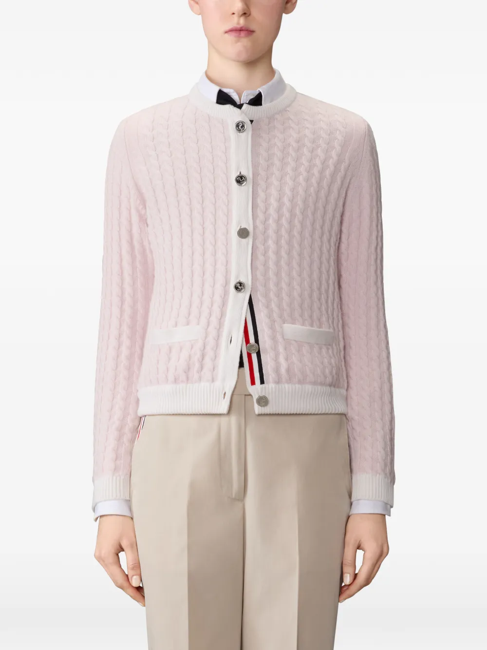 Thom Browne Vest met kabelstiksel Roze