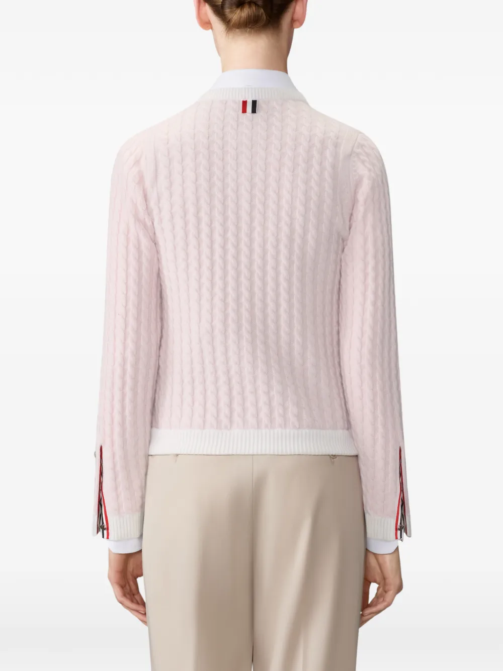 Thom Browne Vest met kabelstiksel Roze