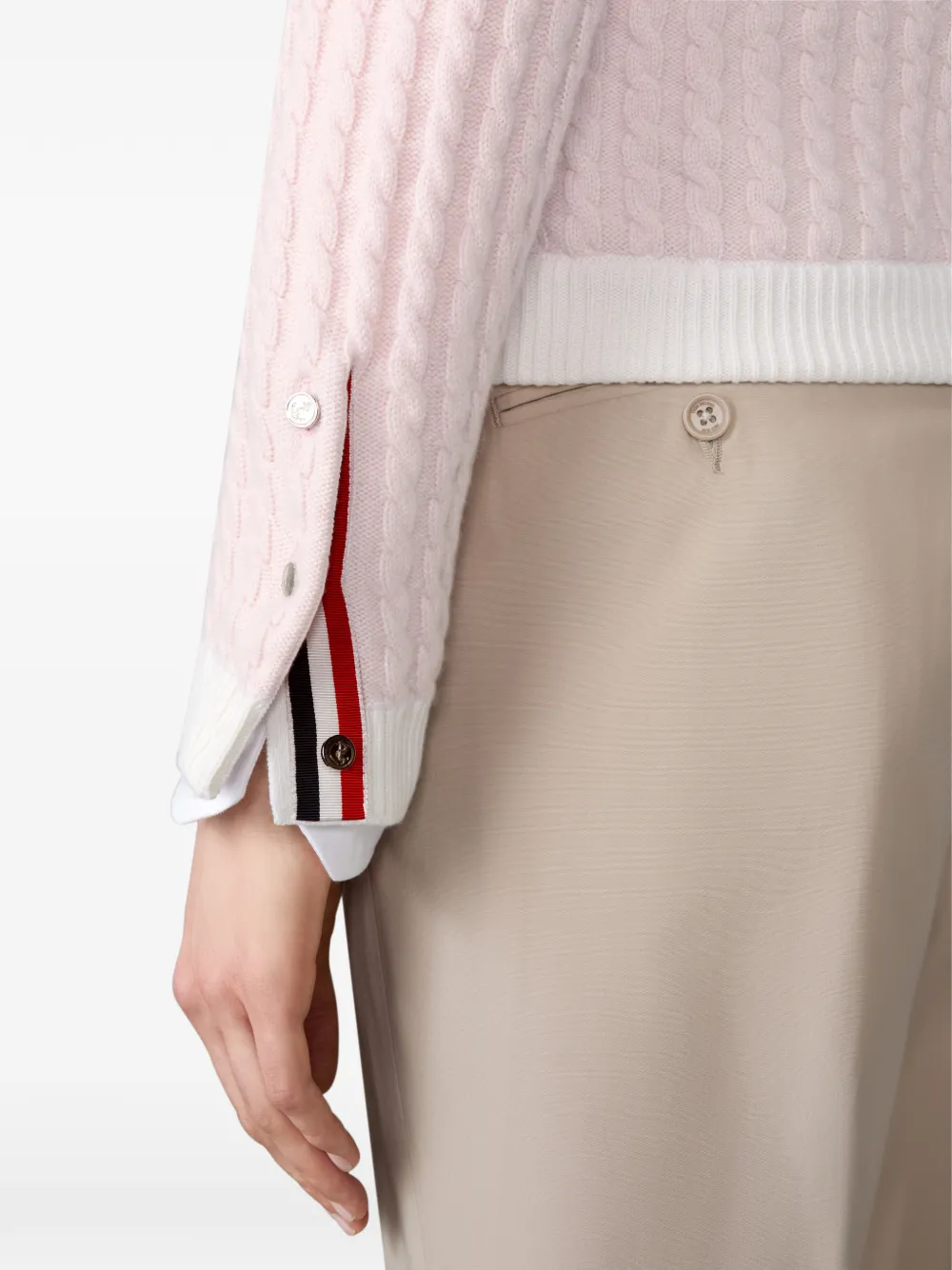 Thom Browne Vest met kabelstiksel Roze