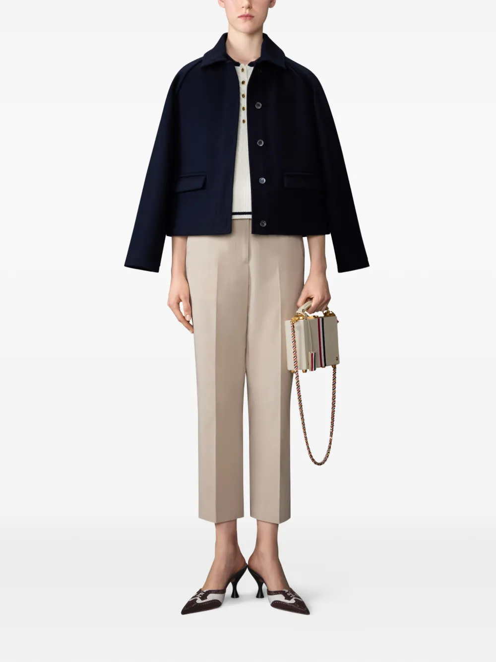  Thom Browne Cable-stitch Polo Shirt - White 