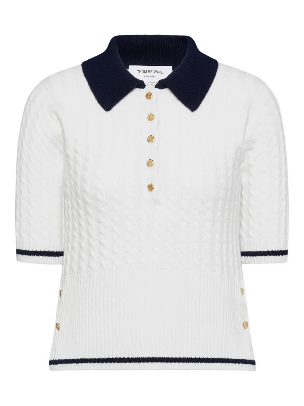 Thom Browne Polo con cuciture - Bianco