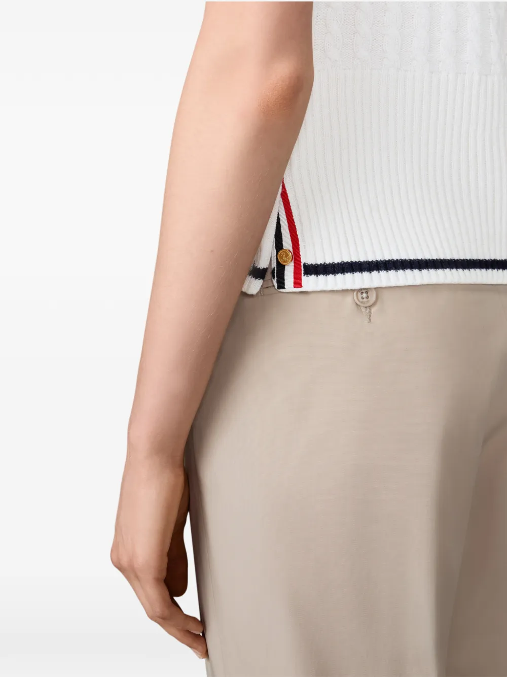 Thom Browne Poloshirt met kabelstiksel Wit