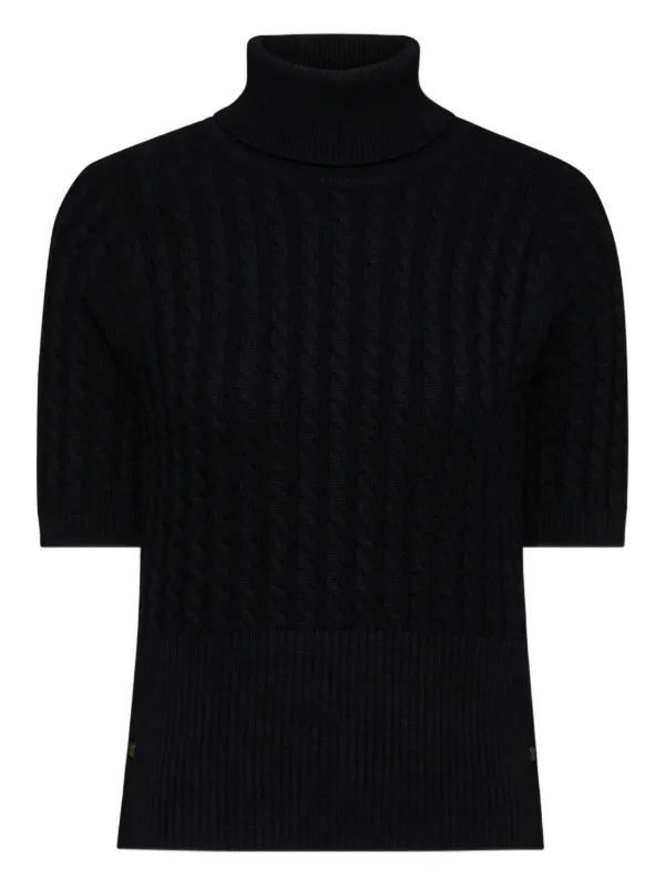 Thom Browne Short-sleeve Turtleneck Sweater in Black