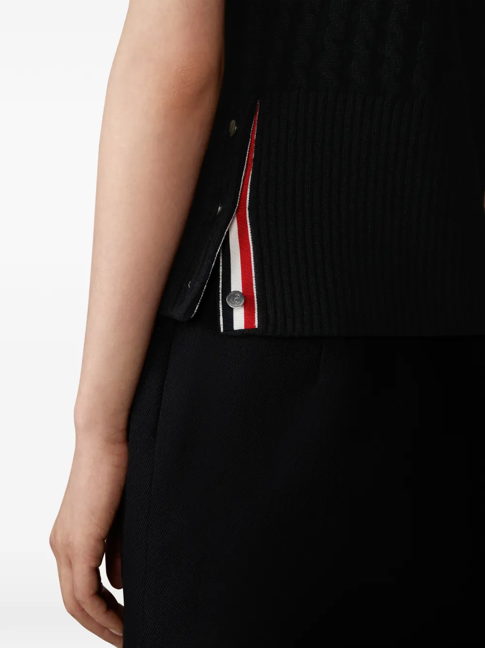 Thom Browne short-sleeve turtleneck sweater Zwart