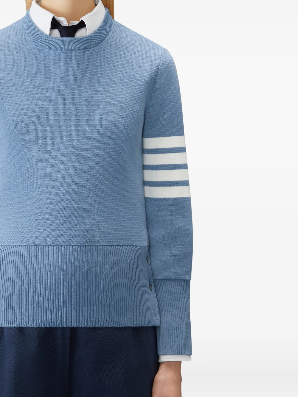 Thom Browne Trui met vier strepen Blauw