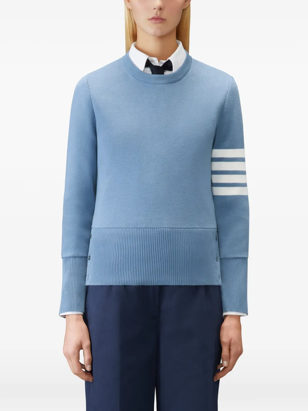 Thom Browne Trui met vier strepen Blauw