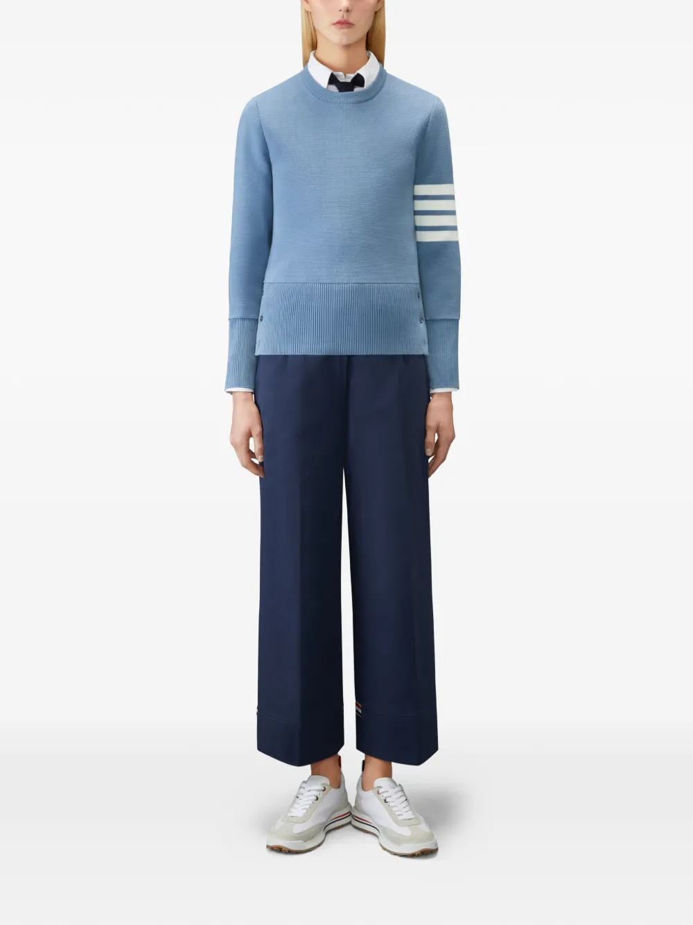 Thom Browne Trui met vier strepen Blauw