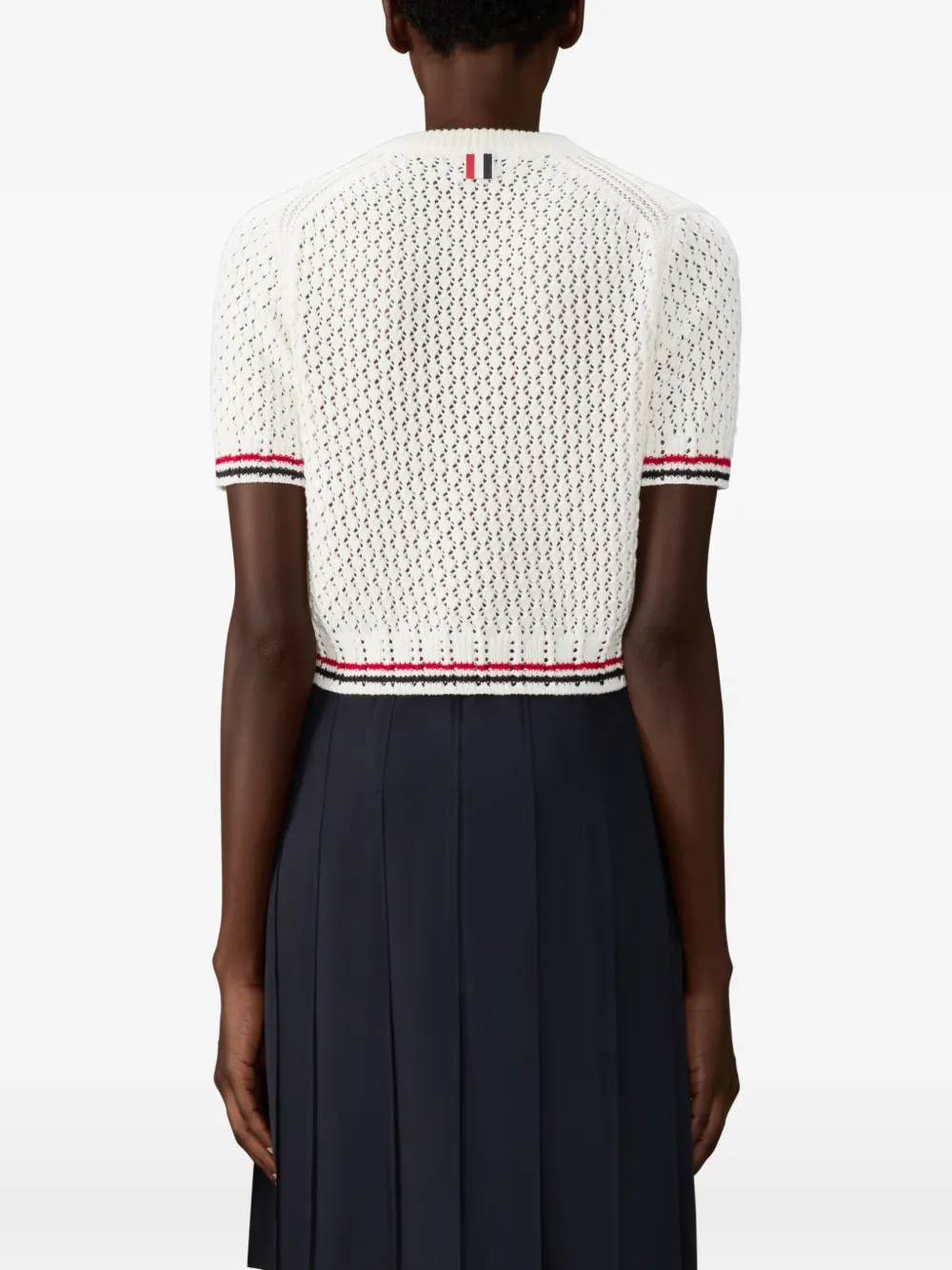 Thom Browne Hector RWB katoenen T-shirt met stiksels Wit