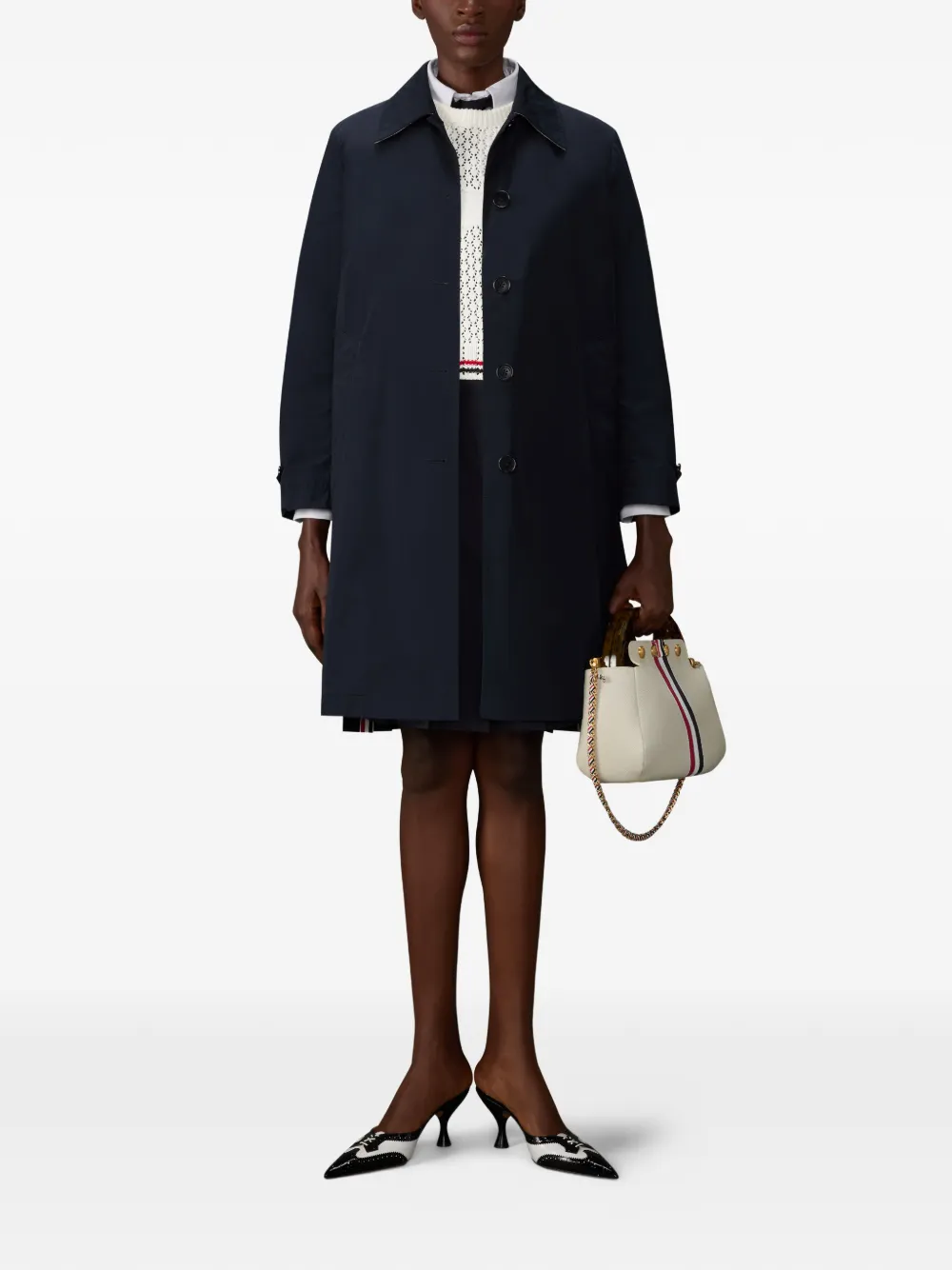 Thom Browne Hector RWB katoenen T-shirt met stiksels Wit