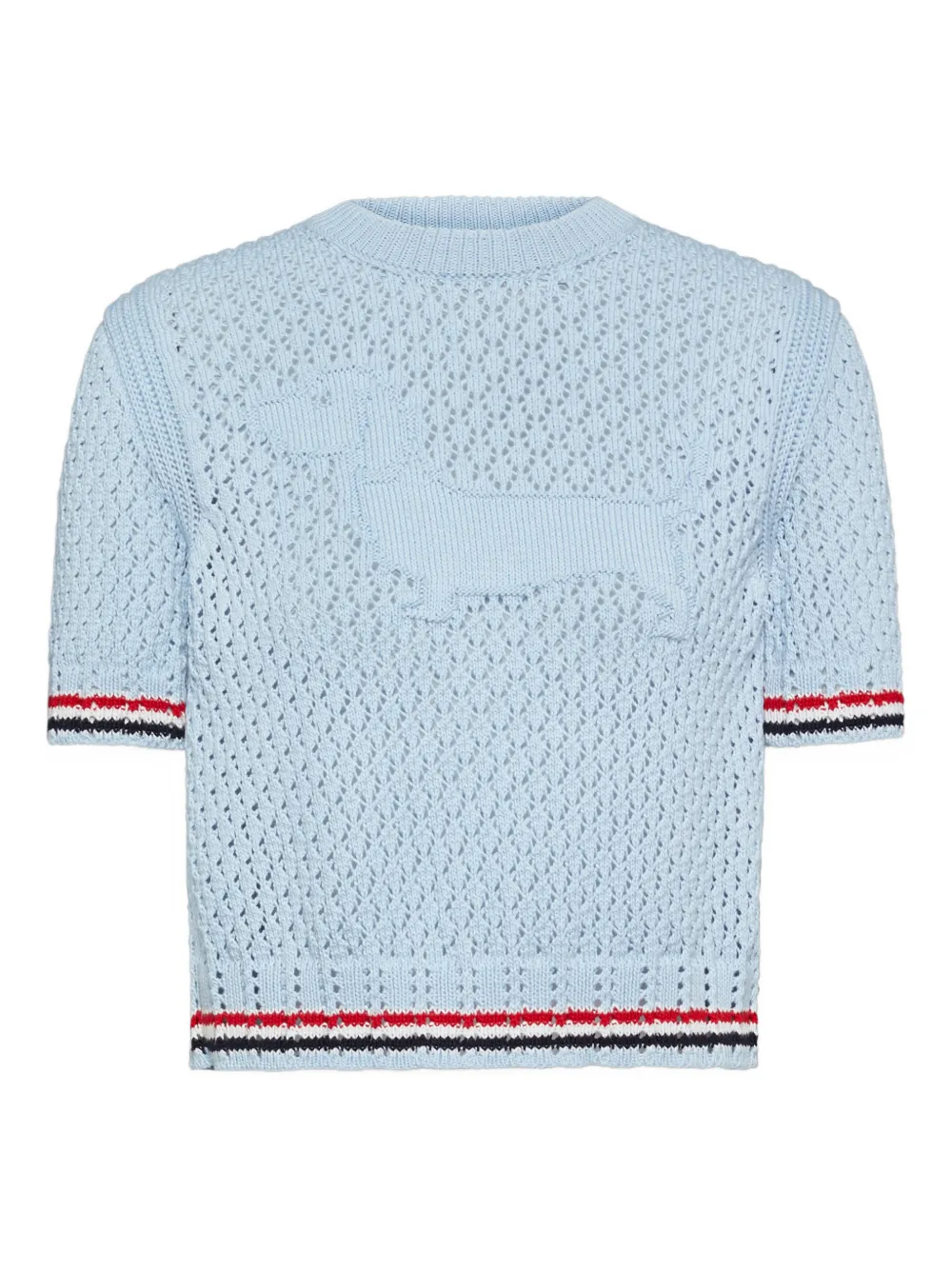 Thom Browne T-shirt Hector con lavorazione traforata - Blu
