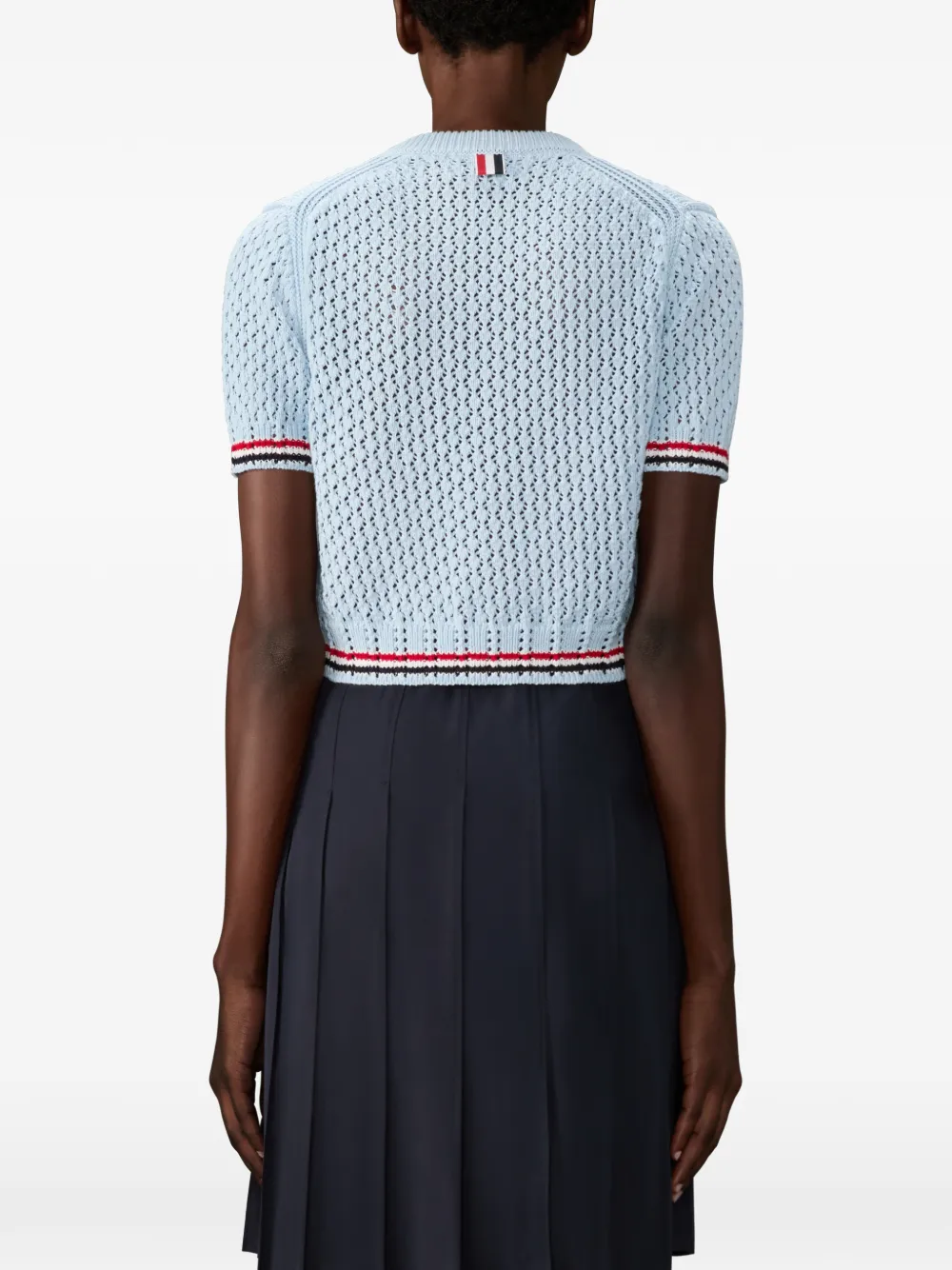 Thom Browne Hector RWB katoenen T-shirt met stiksels Blauw