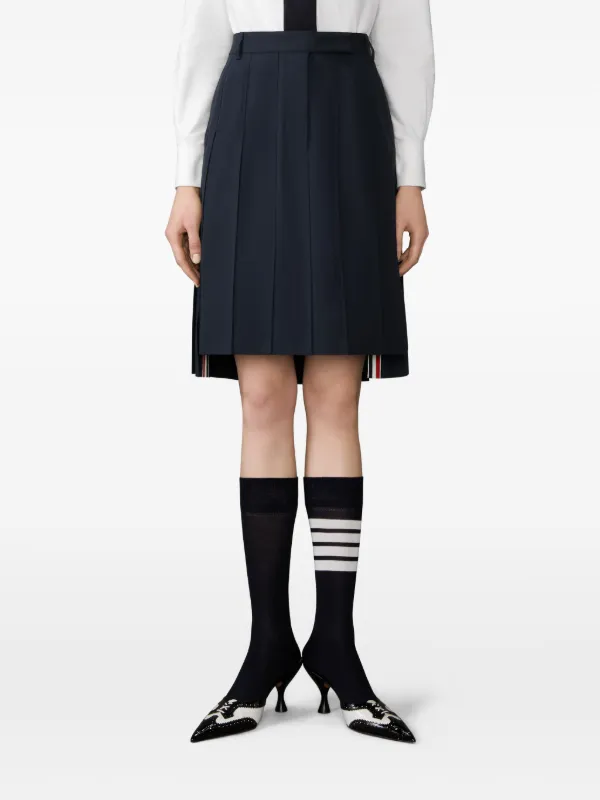 Thom Browne ツイル プリーツミニスカート | ブルー | FARFETCH JP