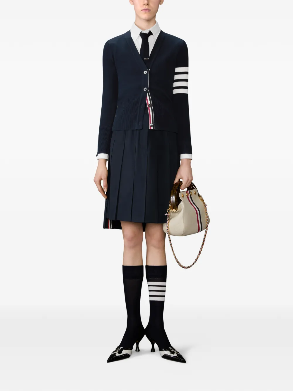  Thom Browne Twill Pleated Mini Skirt - Blue 