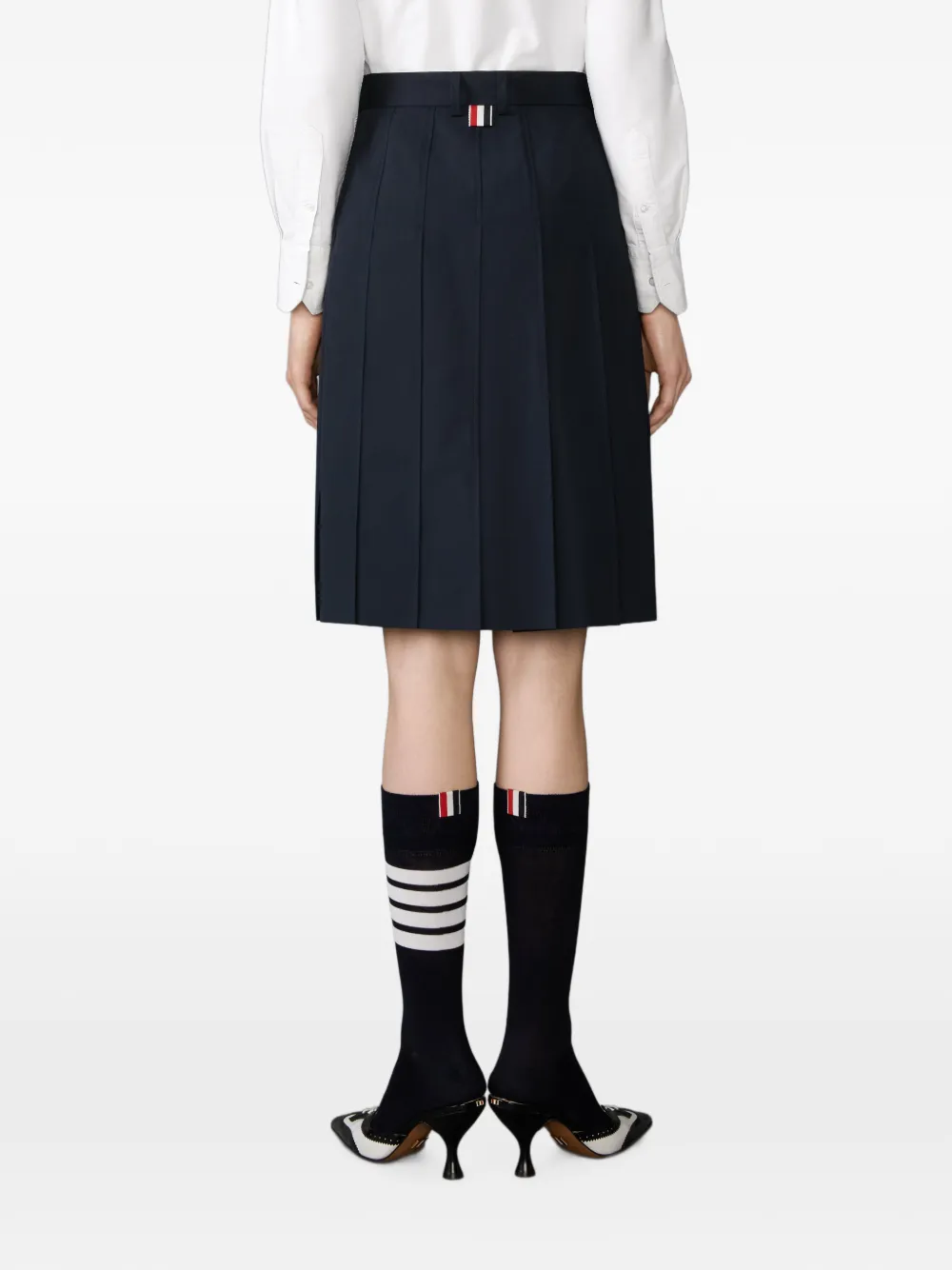 Thom Browne Geplooide katoenen rok Blauw