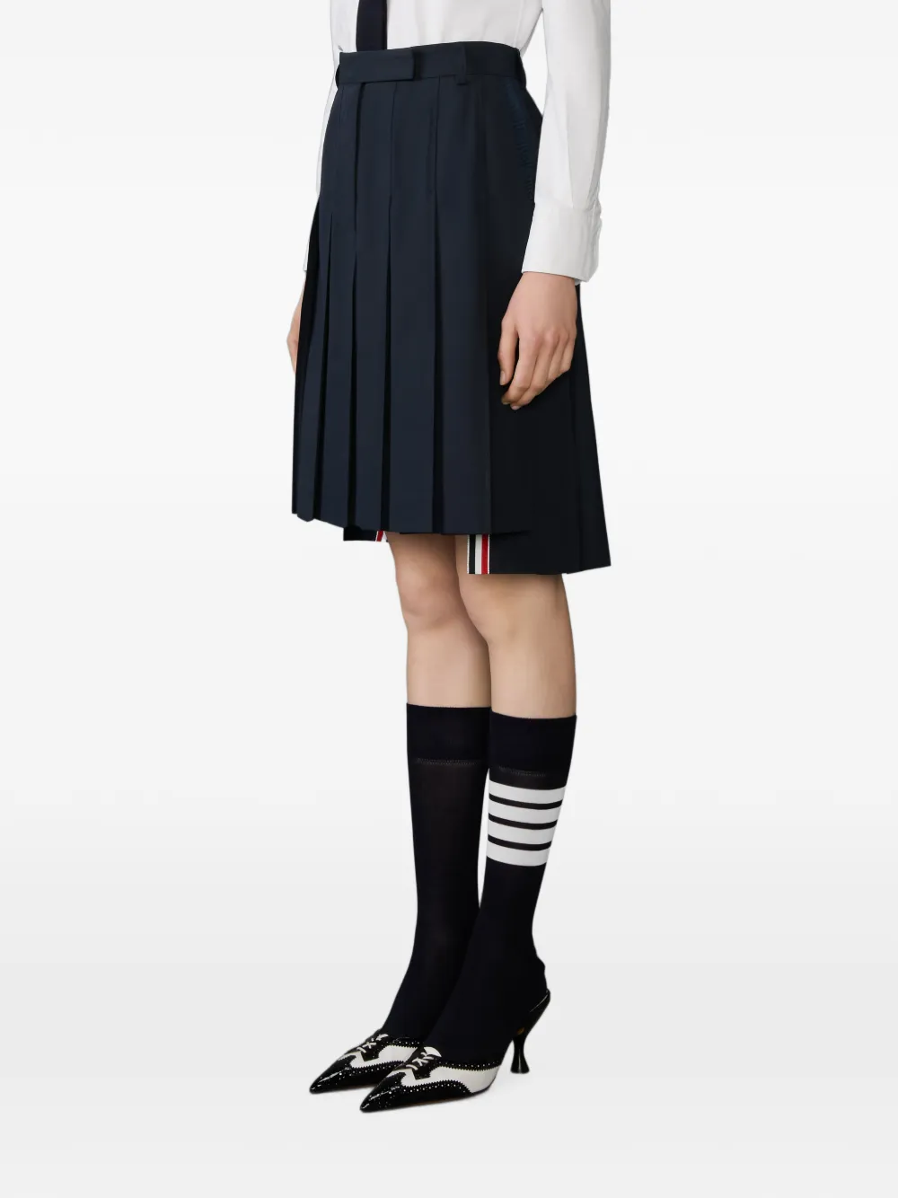 Thom Browne Geplooide katoenen rok Blauw