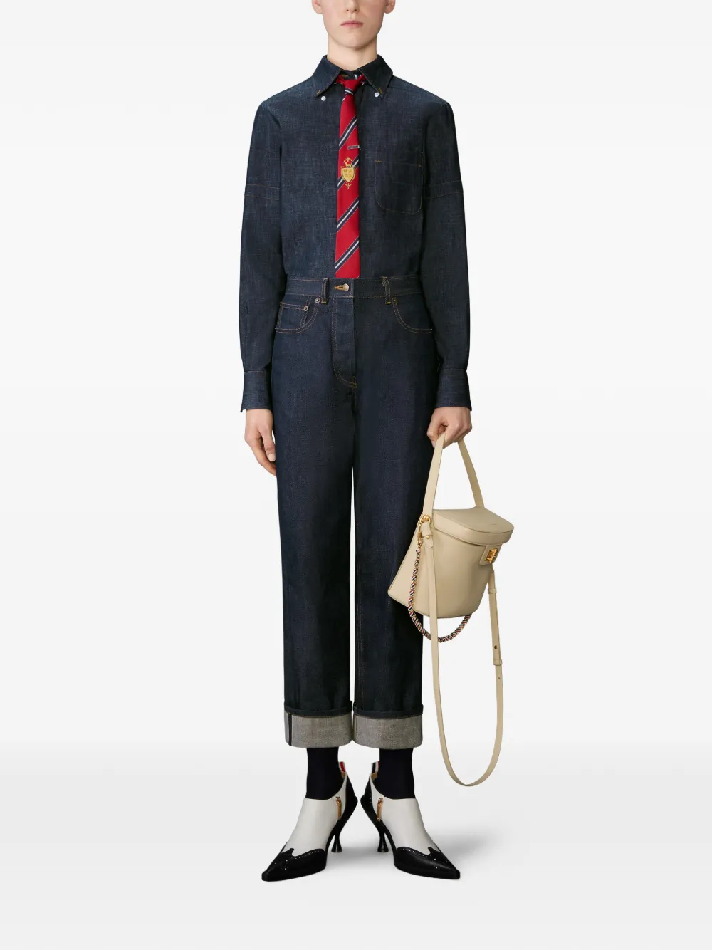 Thom Browne Armband denim blouse - Blauw
