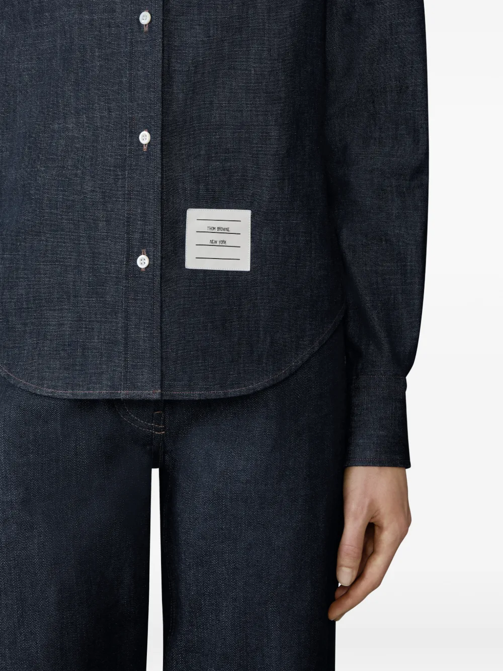 Thom Browne Armband denim blouse Blauw