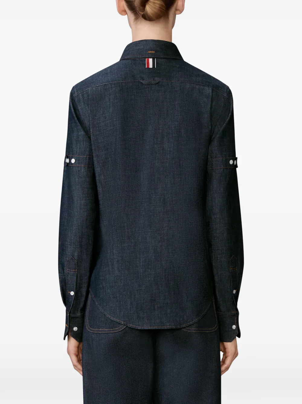 Thom Browne Armband denim blouse Blauw