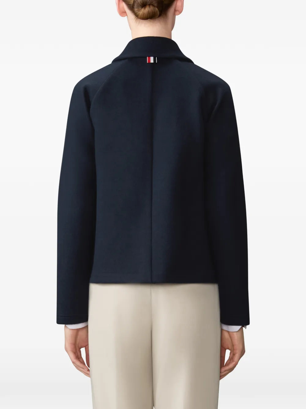 Thom Browne Double-face Jacquard Jacket In Blue