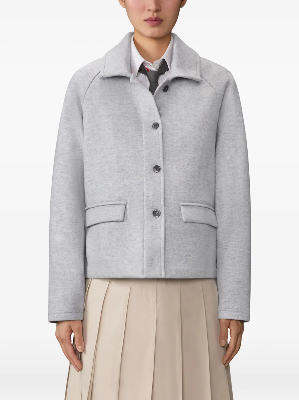  Thom Browne Double-face Jacquard Jacket - Grey 