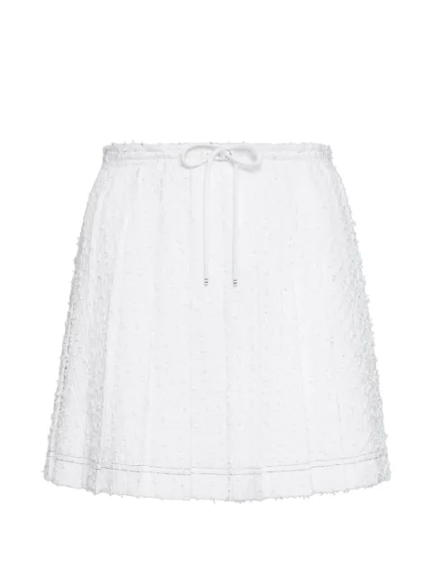 Thom Browne Minigonna plissettata Eyelash in tweed con coulisse