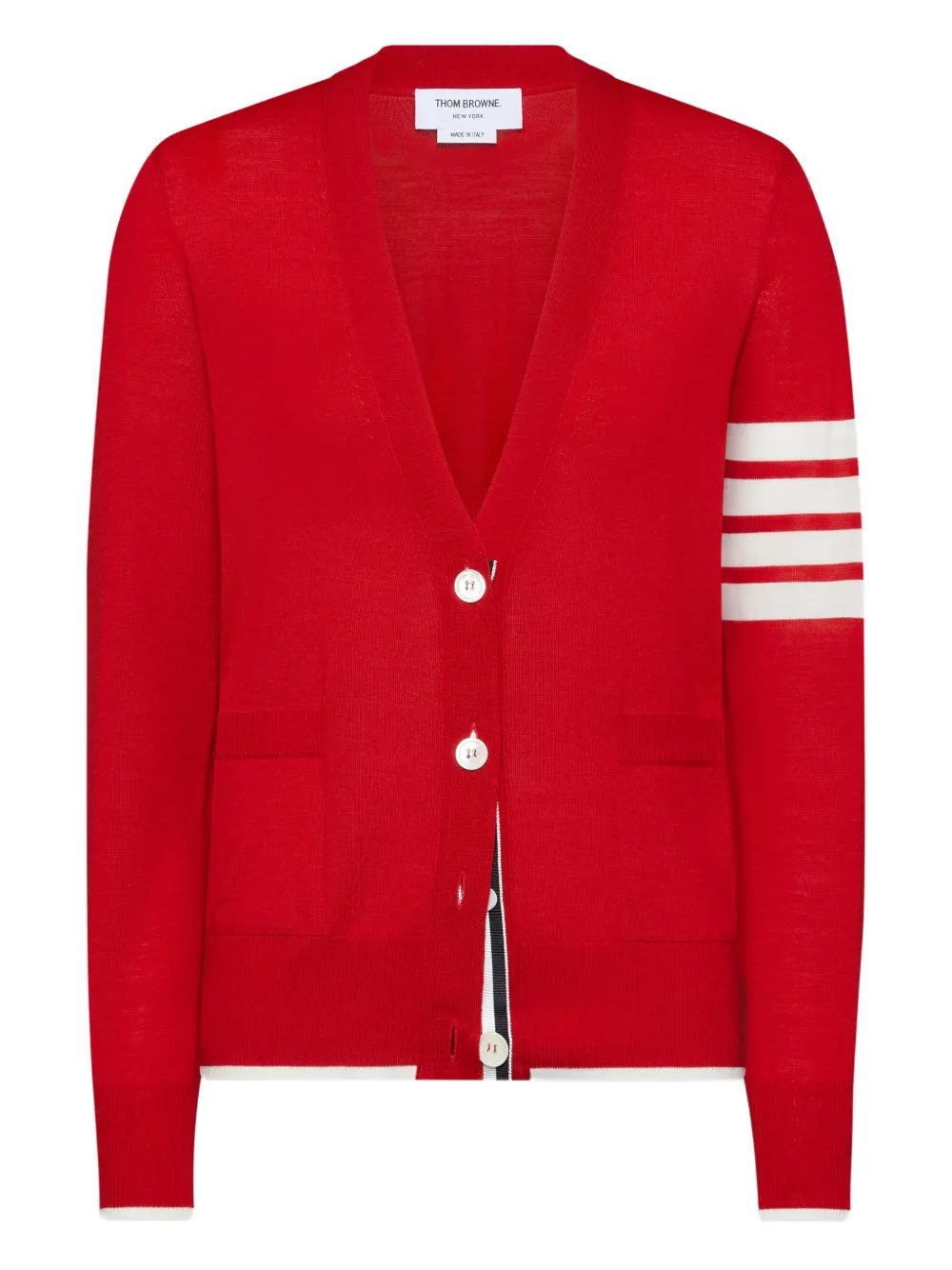 Thom Browne 4-bar fine wool cardigan - Rosso