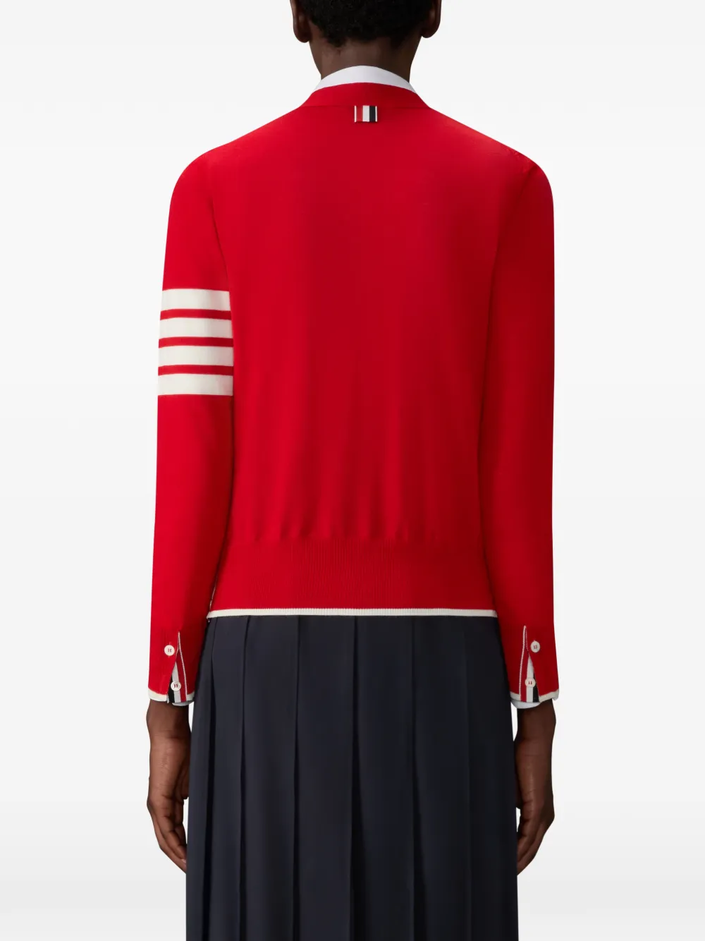 Thom Browne 4-bar fine wool cardigan Rood