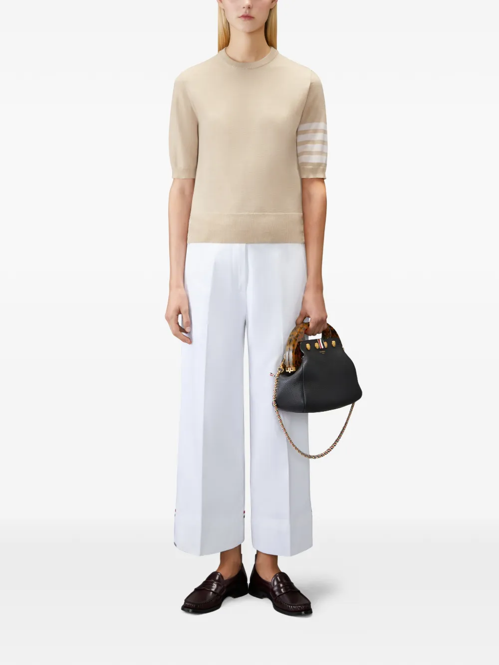 Thom Browne 4-Bar T-shirt Beige