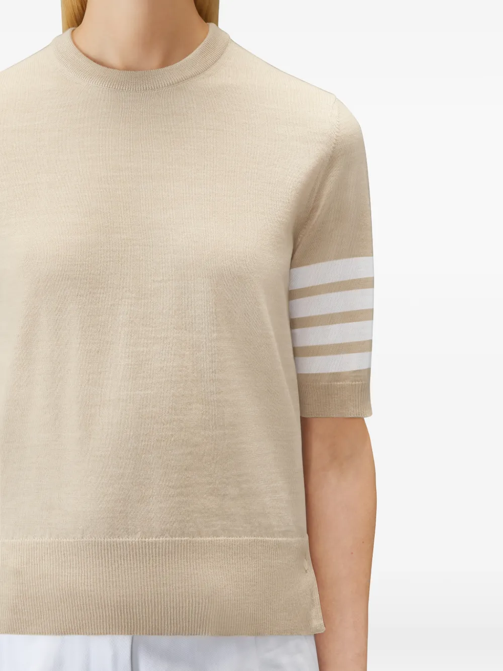 Thom Browne 4-Bar T-shirt Beige