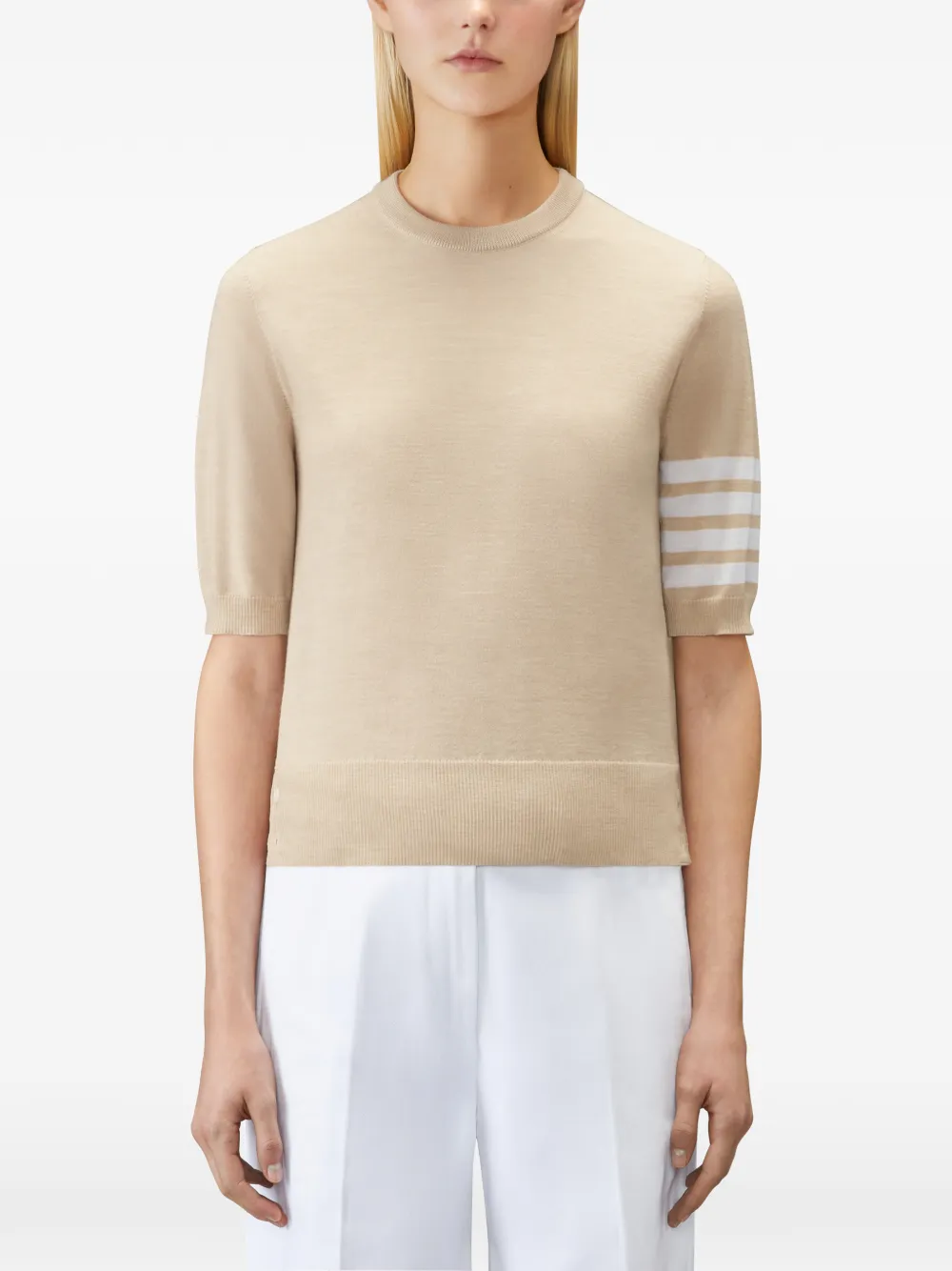 Thom Browne 4-Bar T-shirt Beige